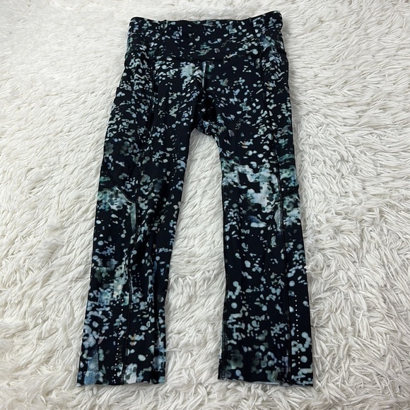 Lululemon Fast & Free Crop II *Nulux 19" Pixel Haze Multi Black - Picture 1 of 7